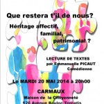 Conférence- débat mardi 20 mai: « Que restera t’il de nous? Héritage affectif, familial, patrimonial »